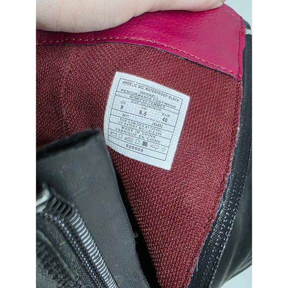 Women's 9 Merrell Black Boots Utility Outdoor WorkWear Rugged Casual Red Inside - Picture 8 of 8